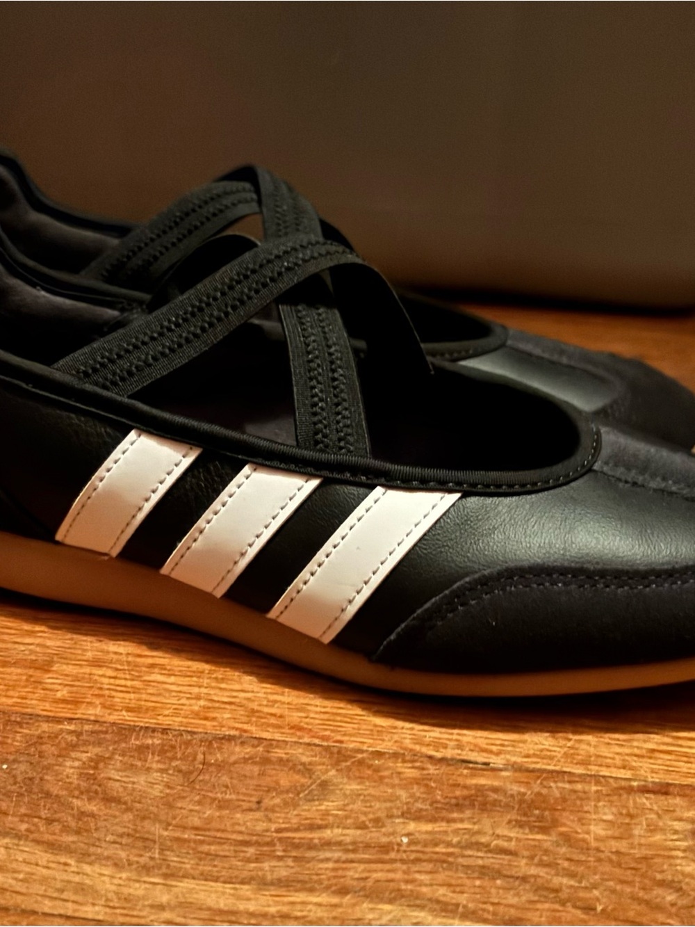 Adidas Barreda Women’s Black and White Slip-On Ballet Sneaker